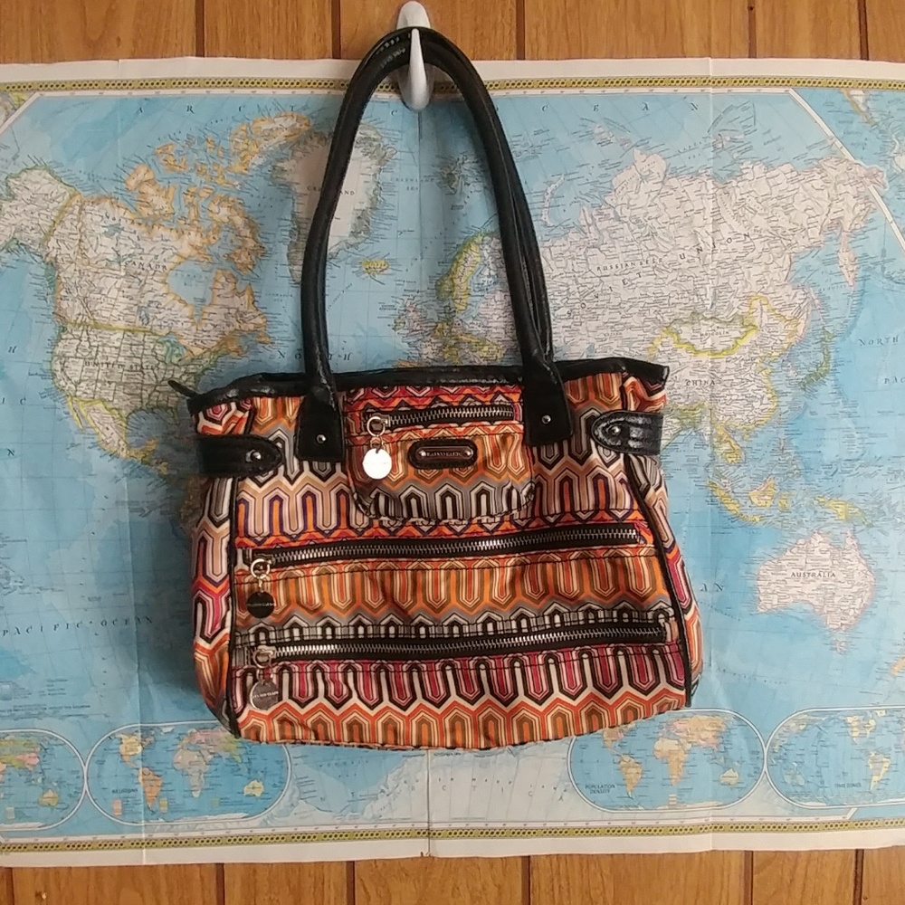 Franco Sarto Orange Pattern Shoulder Bag